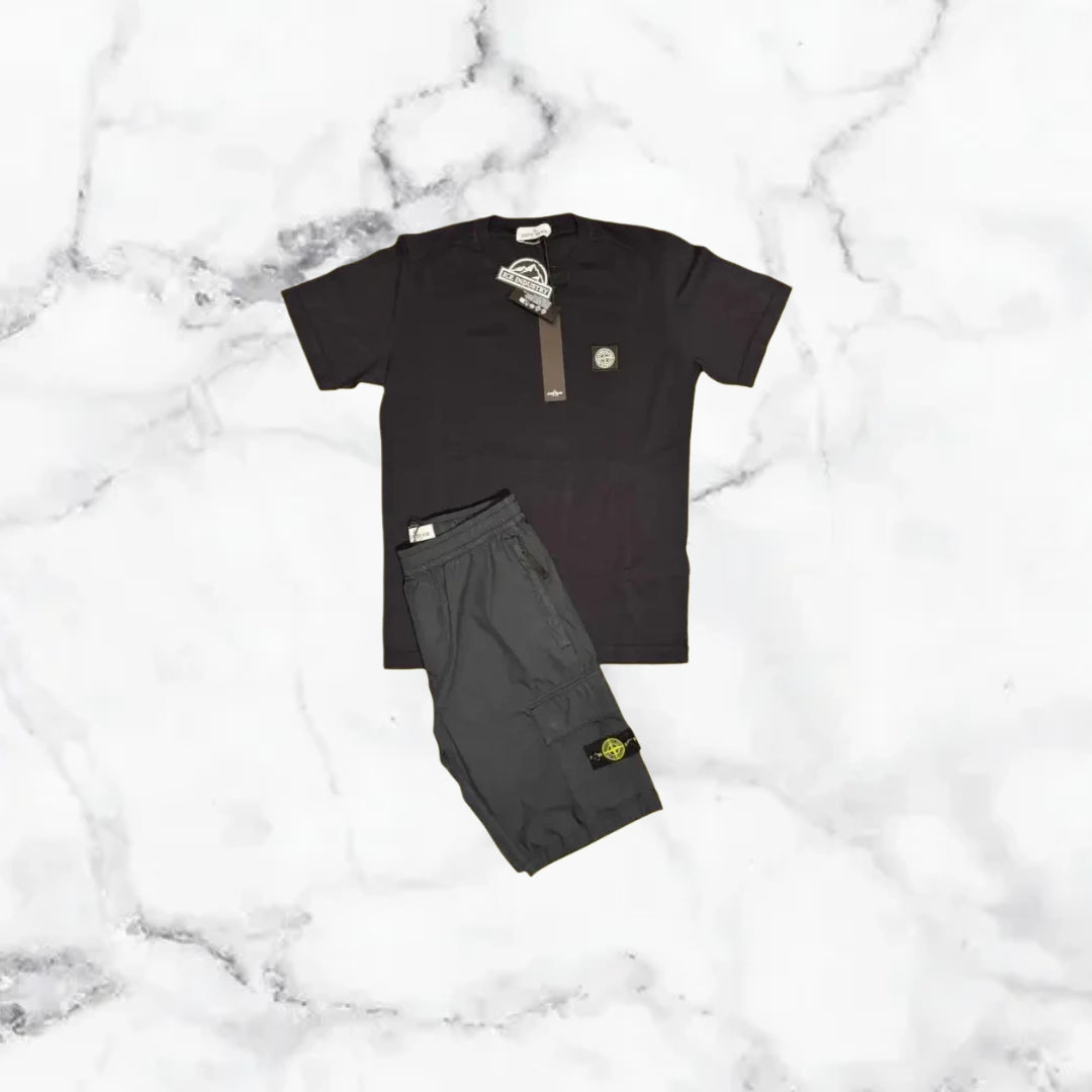 Stone Island | Ensemble T-Shirt/Short - Noir / Gris