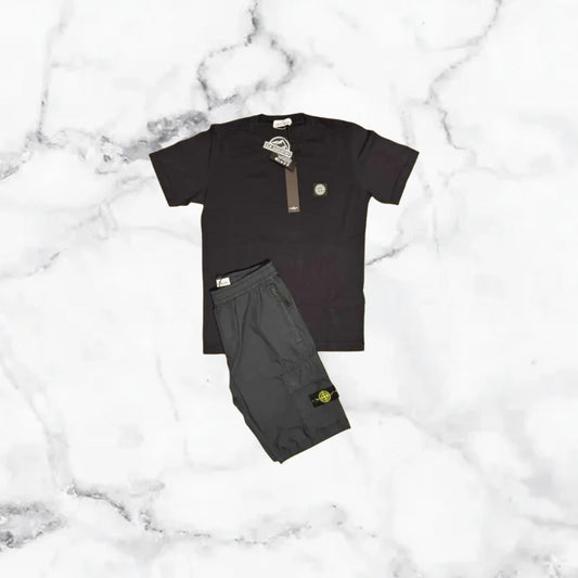 Stone Island | Ensemble T-Shirt/Short - Noir / Gris
