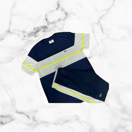 Lacoste | Ensemble T-Shirt/Short - Bleu / Jaune / Blanc