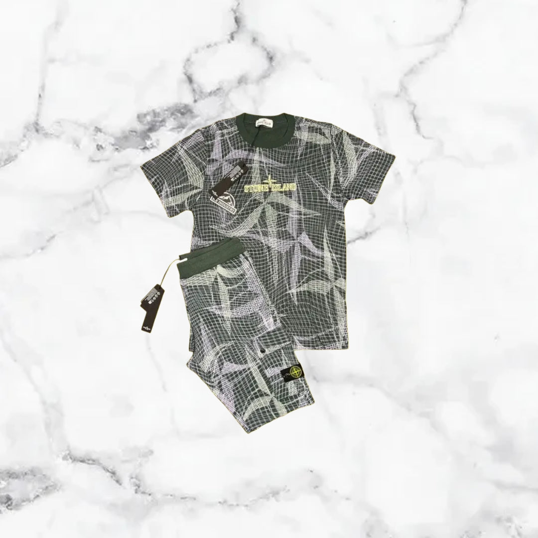 Stone Island | Ensemble T-Shirt/Short - Motif Vert