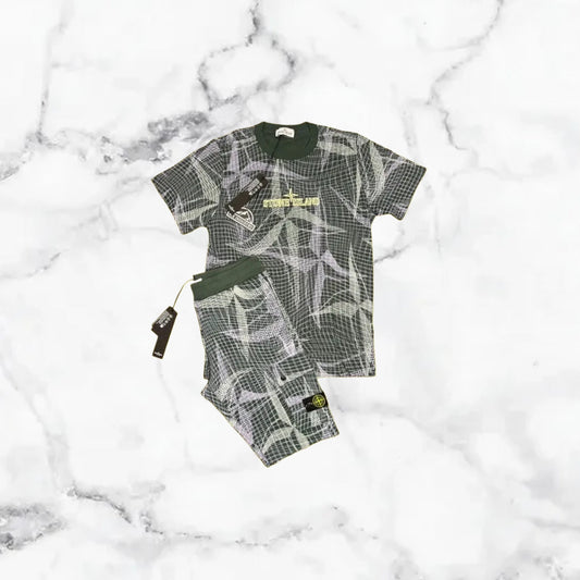 Stone Island | Ensemble T-Shirt/Short - Motif Vert