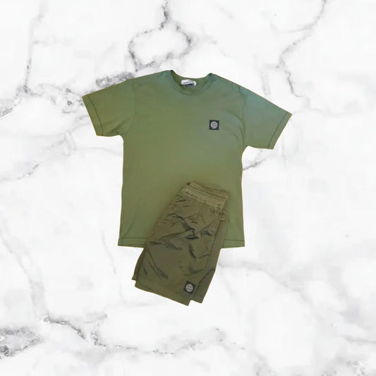 Stone Island | Ensemble T-Shirt/Short - Vert